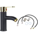 Edelstahl-Waschtischarmatur, Einhebelmischer für Warm- und Kaltwasser, geeignet für Küche, Bad und Waschbecken, Einlochmontage