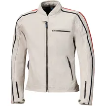 Held Brixham Lederjacke - Hellgrau/Rot - 56