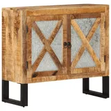 vidaXL Sideboard 80x30x65 cm Massives Raues Mangoholz