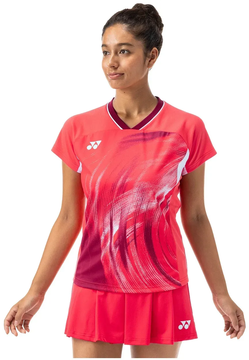 Yonex Badminton-Shirt Crew Neck Tournament (Deutschland) 2024 rot Damen