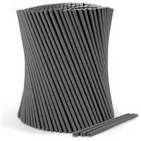 wisefood Papierstrohhalme, 2400 Stk. schwarze Strohhalme, Ø 8 mm x 14,5 cm, Frei von PLA/PE, Biologisch abbaubare Einweg Trinkhalme aus stabilem Papier