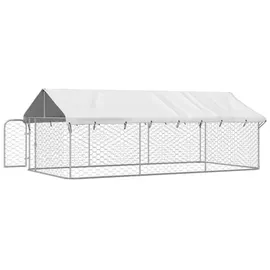 vidaXL Hundezwinger 400 x 200 x 150 cm Stahl Silber