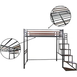 Habitat et Jardin Hochbett Lena 140 x 200 cm Metall schwarz walnussbraun