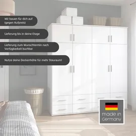 Rauch Kemi 136 x 194 x 53 cm weiß mit Spiegel