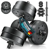 RE:SPORT 2er Hanteln Set verstellbar 15/20/30/40 kg | Hantelset mit 2 Kurzhanteln | Hantel mit Gewichten & 4 Sternverschlüsse | Fitness Kurzhantel für Muskelaufbau, Workout & Zuhause