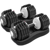 ATIVAFIT verstellbare Kurzhantel - Hantel mit Anti-Rutsch-Griff und Ablageschale platzsparende Hantel für Frauen und Maenner, Training und Fitness zu Hause (1pcs/2pcs) (25kg*2)