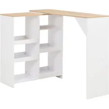 vidaXL Bartisch mit Beweglichem Regal 138 x 39 x 110 cm Weiß