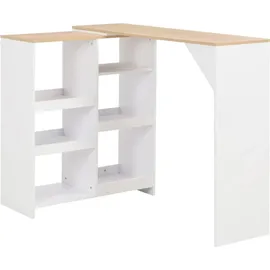 vidaXL Bartisch mit Beweglichem Regal 138 x 39 x 110 cm Weiß