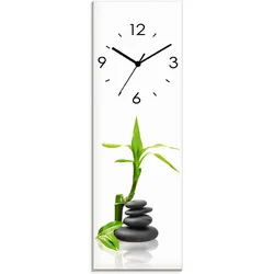 Wanduhr ARTLAND "Spa Konzept Basaltsteine", grün, B:20cm H:60cm T:1,8cm, Wanduhren, wahlweise mit Quarz- oder Funkuhrwerk, lautlos ohne Tickgeräusche