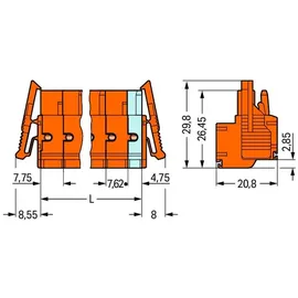 WAGO GmbH &amp; Co. KG 2-Leiter-Federleiste 231-2707/037-000