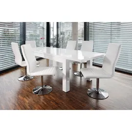 SalesFever Esstisch 180 x 75 x 90 cm hochglanz lackiert weiß