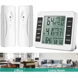 Kabelloses Thermometer Für Kühlschrank Und Gefrierschrank2 Sensorenakustischer Alarmtemperaturbereich -10 Bis 60 °cgroßer Lcd-bildschirm
