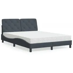 Bett mit Matratze – Dunkelgrau, 140x200 cm, Samt – Eleganz & Komfort für dein Schlafzimmer