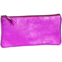 Clairefontaine 4x Schlampermäppchen Leder Cuirisé flach 22x11cm Himbeer 8717C