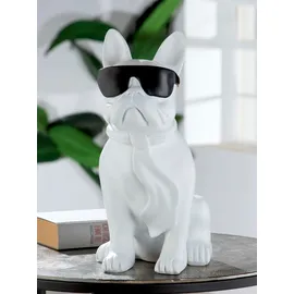Casablanca by Gilde Deko Figuren - Skulpturen, Cool Dog weiß (H) 35 cm | Gr.: onesize