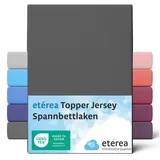 Etérea Jersey Topper Spannbettlaken 140x200 - 160x200 cm Anthrazit - Anthrazit