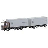 Minis by Lemke LC4602 N LKW Modell MAN F90, 3-achs Koffer-Hängerzug UPS