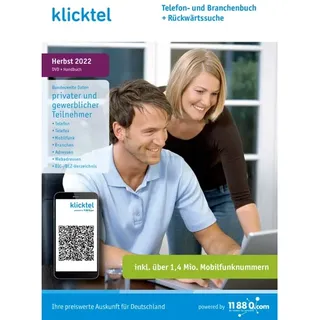 klicktel Telefon- und Branchenbuch + Rückwärtssuche Herbst 2022 CD-ROM (NEU/OVP)