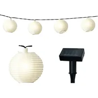 Lumineo LED Solar Lichterkette Lampions 3,5m Nylon Warmweiß