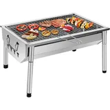 SunJas Picknickgrill Edelstahl Holzkohlegrill Kleiner Grill Portable Campingg...