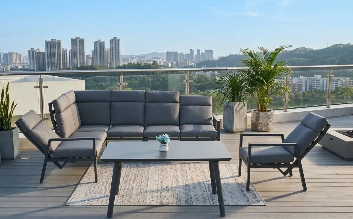 Gardissimo LUGANO Alu Ecklounge Gartenmöbel Sitzgruppe Liege verstellbar