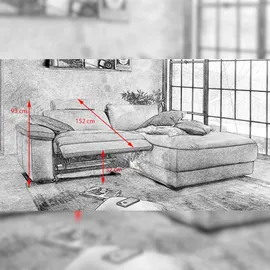 KAWOLA Ecksofa Lola Leder Recamiere rechts grau