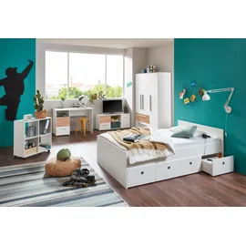 Arthur Berndt Stauraumbett ARTHUR BERNDT "Bente 1, TOP PREIS, viel Stauraum, 2 Breiten (90cm + 120cm)", weiß, B:127cm H:70cm L:204cm, Betten, Stauraumbett, mit Melamin-Oberfläche, 3 Schubkästen auf Rollen, MADE IN GERMANY