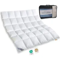 SPESSARTTRAUM Daunenbett 100% neue premium Daunendecke 200x200 Daunenpass 1190g - Weiß