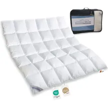 SPESSARTTRAUM Daunenbett 100% neue premium Daunendecke 200x200 Daunenpass 1190g - Weiß