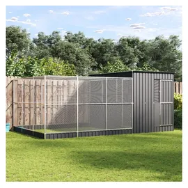 vidaXL Voliere mit Erweiterung 497 x 303 x 216 cm silber