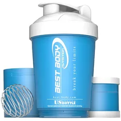 Eiweiß Shaker USBottle - blau/weiß - Design Best Body Nutrition - Stück