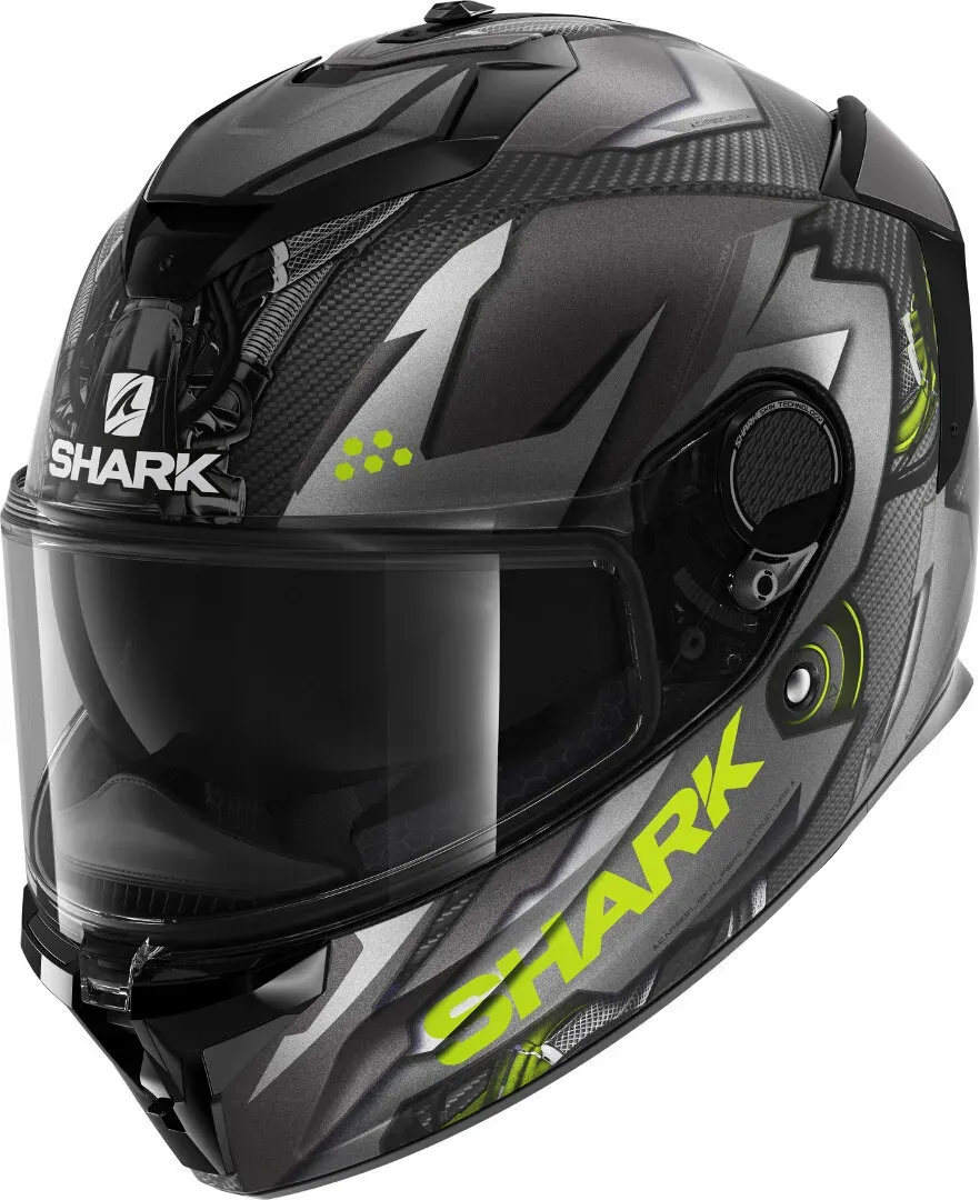 Shark Spartan GT Carbon Urikan Mat Helm, carbon-gelb, Größe 2XL für Männer