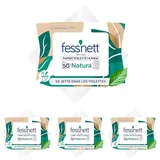 Fess'nett Natura Feuchtes Toilettenpapier, 50 Stück, dermatologisch getestet, 0% Parabene, 0% Phenoxyethanol, hypoallergen (Packung mit 4)