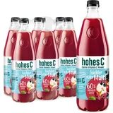 hohes C leichter roter Multi (6 x 1l), 60% Fruchtsaft, roter Multivitaminsaft, Vitamin C, ohne Zuckerzusatz laut Gesetz, vegan, mit recyceltem PET