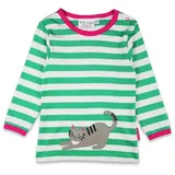 Toby Tiger Langarmshirt mit Kätzchen Applikation in grün | Gr.: 104