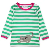 Toby Tiger Langarmshirt mit Kätzchen Applikation in grün | Gr.: 104