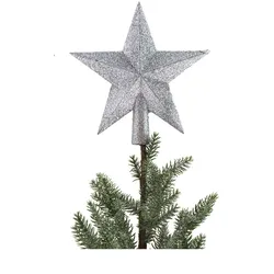 BURI Baumspitze Stern Christbaumspitze Tannenbaumspitze Baumschmuck Weihnachtsdeko silber