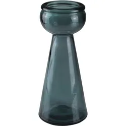 Kerzenständer AM DESIGN "Kerzenhalter aus recyceltem Glas", blau (rauchfarben, grau blau), H:30cm Ø:13cm, Glas, Kerzenhalter, im außergewöhnlichen Design