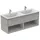 Ideal Standard Waschtischunterschrank 2 Auszüge 130 x 44 x 51,7 cm Eiche grau Dekor / Weiß matt