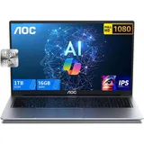 AOC AI Gaming Notebook, 16,1 Zoll (40,6 cm) Laptop mit Intel Core Ultra 5 125U, Laptop mit beleuchteter Tastatur, 16 GB DDR5 1 TB SSD, UHD Laptop (AI: Copilot) unterstützt WiFi 6, Typ_C, BT5.2