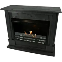 Kaminbau Mierzwa Echtfeuer-Dekokamin Emily (Deluxe, Brenngel & Bio-Ethanol Kamin inkl. regulierbarer Brenner & Zubehör), Farbwahl, Gelkamin, Ethanolkamin, Kaminofen, Bodenkamin schwarz