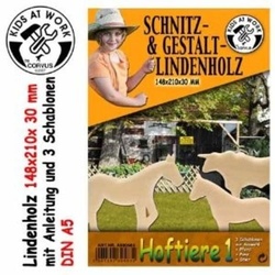 Schnitzholz A5, Hoftiere, Lindenholz