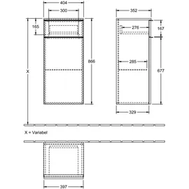 Villeroy & Boch Venticello Seitenschrank 40,4 x 86,6 x 37,2 cm Weiß