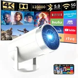 Mini-Projektor mit WLAN & Bluetooth,1080P,kompatibel mit Telefon,TV-Stick,Laptop