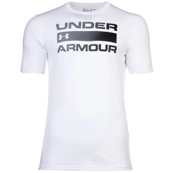 Under Armour Herren T-Shirt -Team Issue Wordmark, Stretch, Rundhals, Logo, kurzarm, einfarbig Weiß M