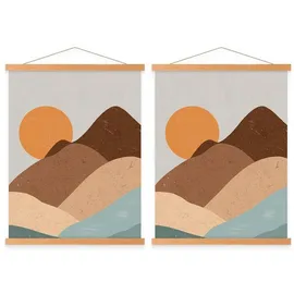 luxuskollektion Posterleiste Magnetisch Holz Bilderleiste Teakholz 45cm 2 Packungen