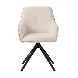 ML-Design Esszimmerstühle drehbar 4er Set Textil Webstoff Creme Drehstuhl