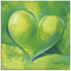 Leinwandbild ARTLAND "Grünes Herz", grün (farbe bild(er): grün), B:50cm H:50cm T:1,8cm, Canvas, Leinwand, Bilder, auf Keilrahmen gespannt