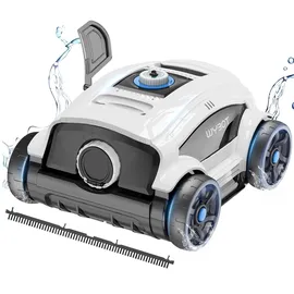 wybot WY1103 Poolroboter, Poolsauger Kabellos mit Akku, 120 Min. Laufzeit, für Aufstellpools bis 120 m2, Doppelmotoren, Große Bürste&Saugöffnungen, Verstellbare Düse(Weißschwarz A)