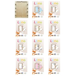 Lemo Lernspielzeug Das Große Lemo Set mit Holzrahmen und 11 Kartensätzen (Spar-Set)